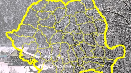 Primul cod galben de ninsori în România. Cinci județe vizate