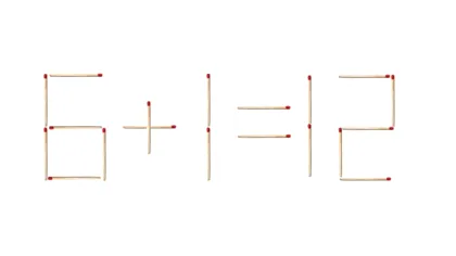 6+1=12 este greșit, desigur, dar poți muta un singur chibrit ca să ajungi la soluția corectă. Un elev de clasa a II-a rezolvă ecuația în 7 secunde