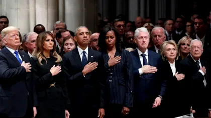 Imagine istorică: Joe Biden, Donald Trump, Barack Obama, George W Bush şi Bill Clinton, cei cinci președinți ai SUA, reuniți la funeraliile lui Jimmy Carter