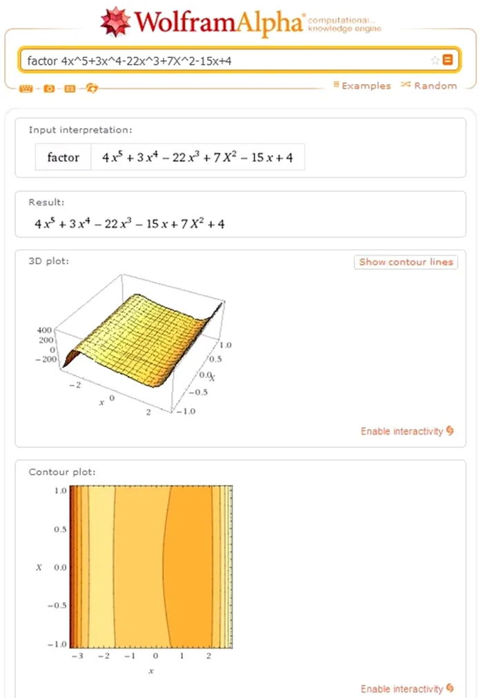 Wolfram Alpha ecuatii complexe