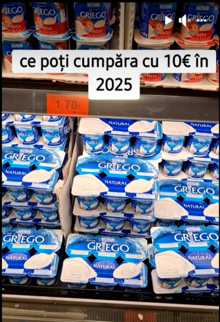 Femeia a cumpărat câteva produse de bază cu doar 10 euro