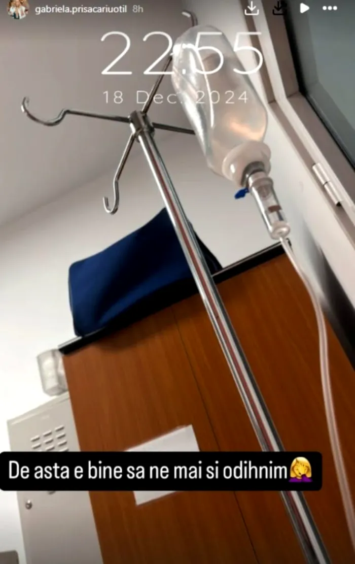Gabriela Prisăcariu, la spital