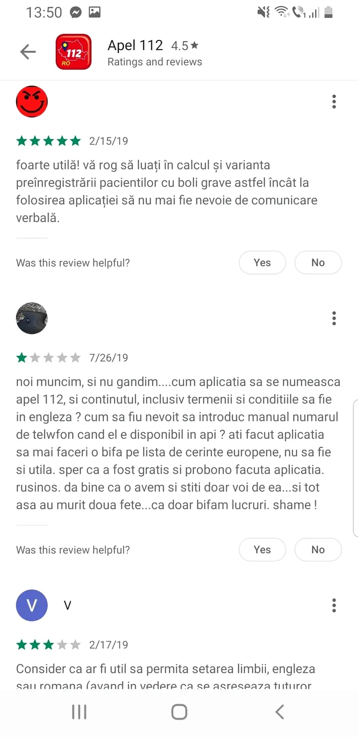 Aplicația Apel 112