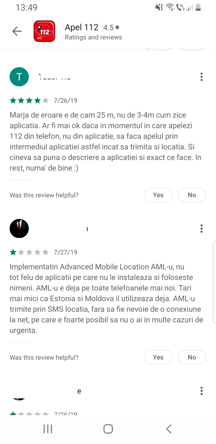 Aplicația Apel 112