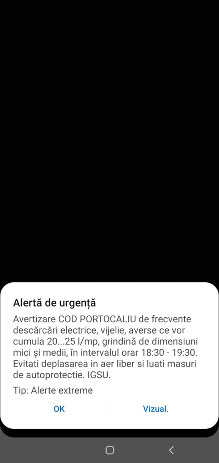 Ro-Alert, alertă de cod portocaliu