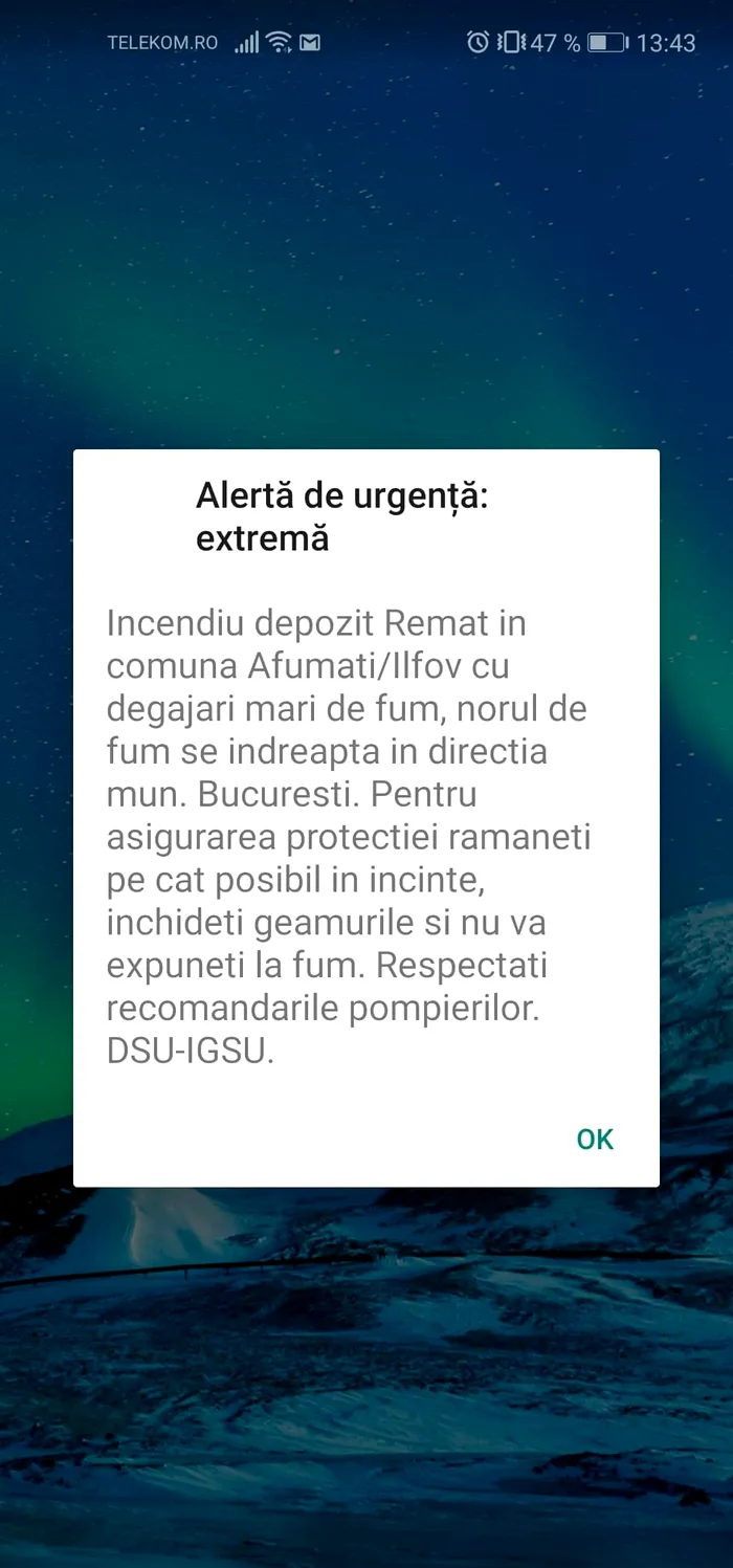 ro-laert mesaj incendiu bucuresti