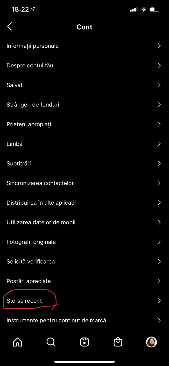 instatgram postări șterse recuperare