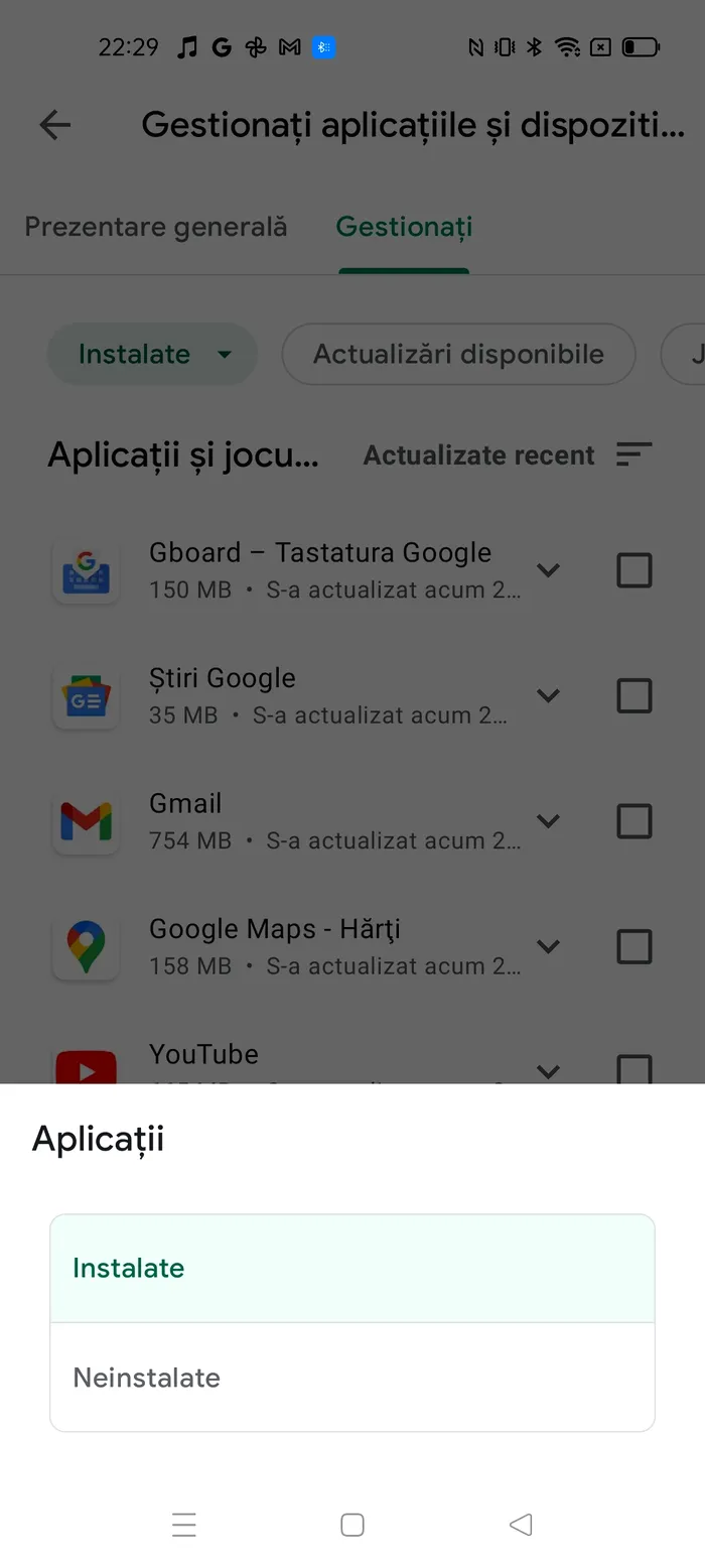 google restaurare aplicatii