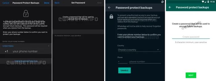 whatsapp parola cloud backup