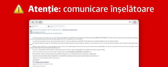 comunicare falsa minister