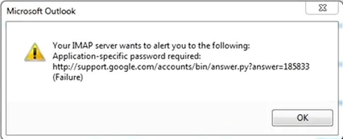 Outlook Application Specific Passwords