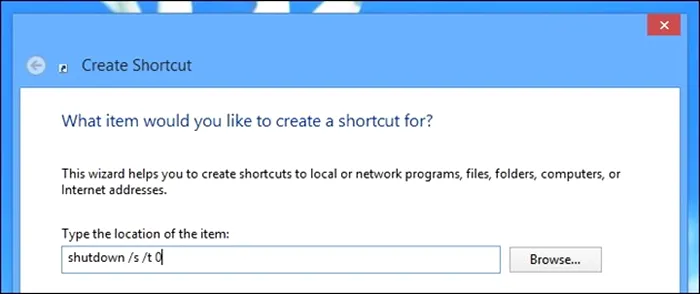 scurtatura windows shutdown restart