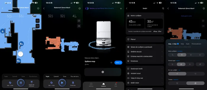 Aplicația Roborock Qrevo MaxV / sursa: Playtech.ro