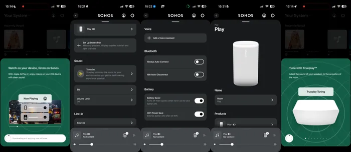 Câteva dintre opțiunile de personalizare ale Sonos Play