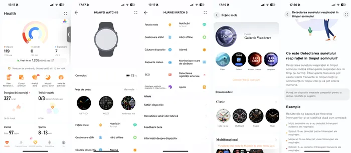 Aplicația HUAWEI Health te ajută să profiți la maxim de WATCH 5 pe iOS și Android