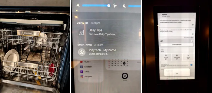 Mașina de spălat Samsung comunică cu frigiderul Family Hub / foto: Playtech