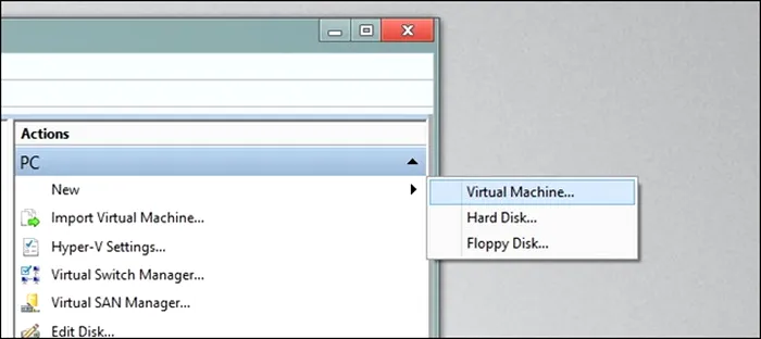 Microsoft Windows 8 virtual machine