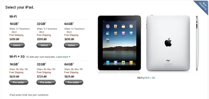 comanda ipad 3g