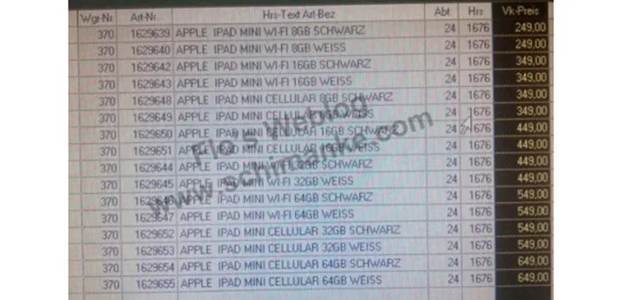 apple ipad mini price models