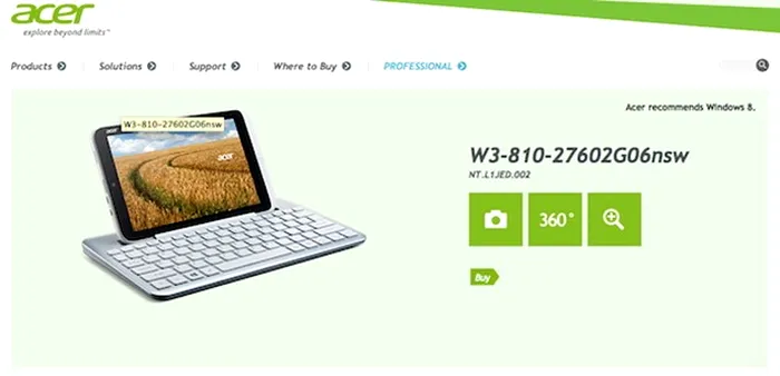 Acer Iconia W3 reclama