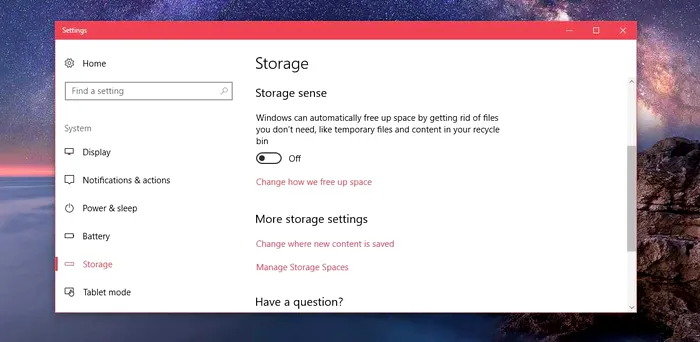 windows 10 curatenie storage-sense