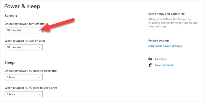 power sleep windows 10