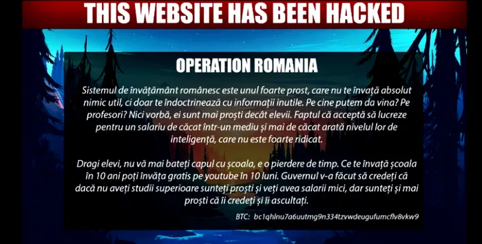 Site-ul edu.ro a fost spart de hackeri noaptea trecută