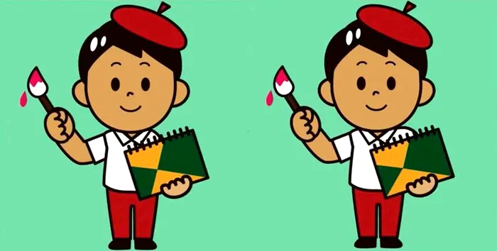 Test de inteligenţă. Care sunt cele trei diferenţe între imaginile cu băieţelul pictor?