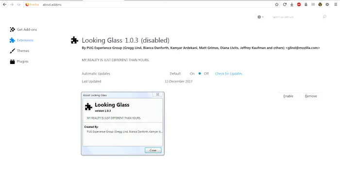 Mozilla Looking Glass MR RObot