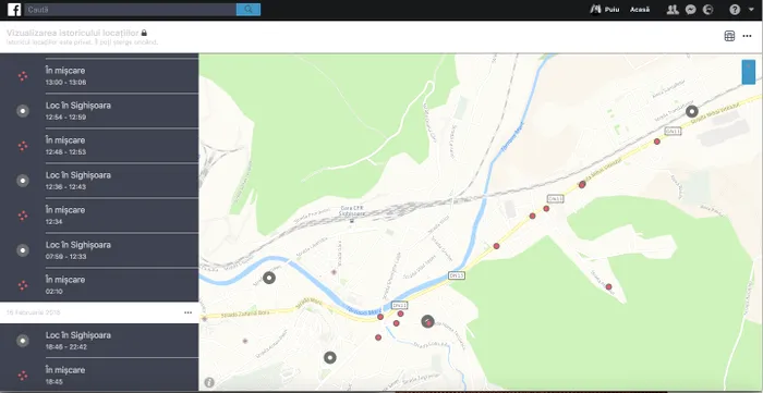 Facebook istoric locatii real