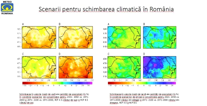 Precipitațiile vor deveni mai rare, dar considerabil mai puternice, conform datelor ANM.