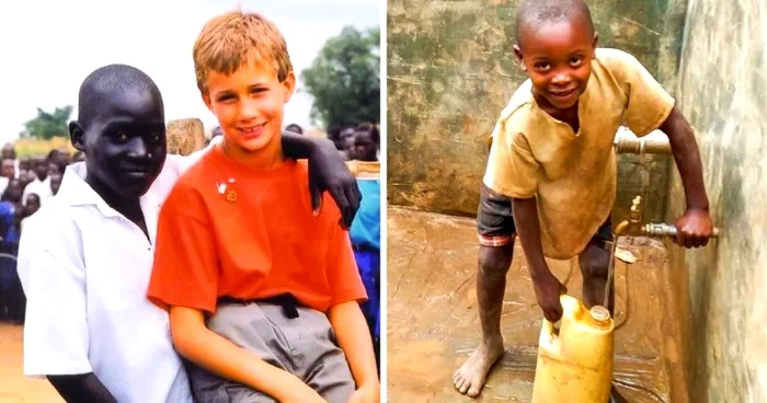 Ryan Hreljac, în centrul imaginii, și-a dedicat copilăria unei cauze extraordinare accesul la apă potabilă pentru comunitățile din Africa.