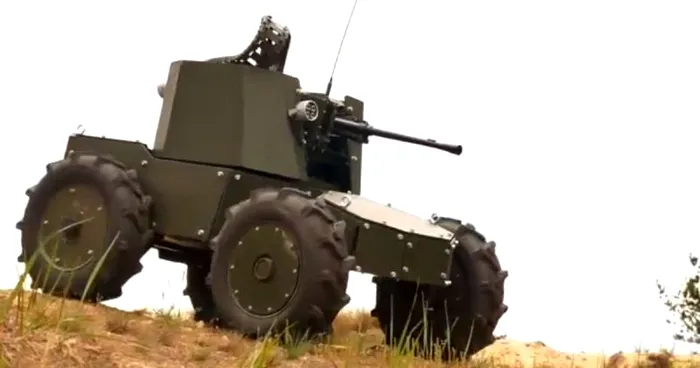 Robot de luptă „Lyut 2.0” din dotarea Brigăzii Azov 12, Ucraina.