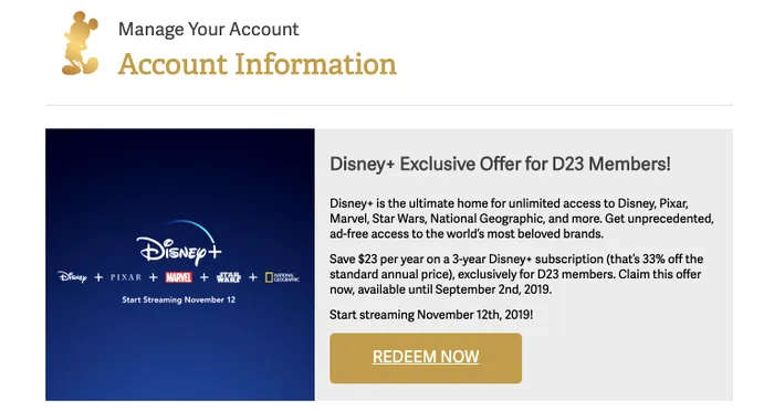 disney d23 oferta