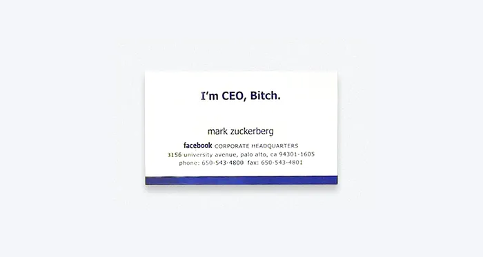 mark zuckerberg ceo carte de vizita