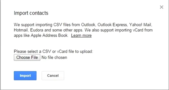 Gmail Outlook import format contacte