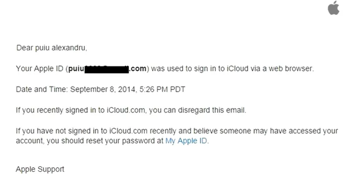 Apple iCloud Avertisment
