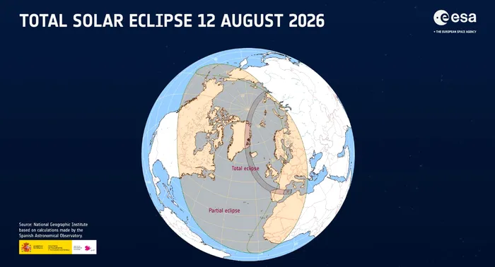 Harta eclipsei din 12 august, FOTO- Agenția Spațială Europeană (ESA)