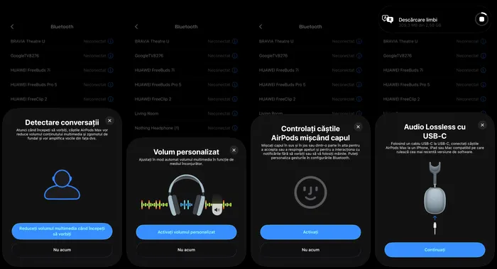 Configurarea inițială la AirPods Max 2
