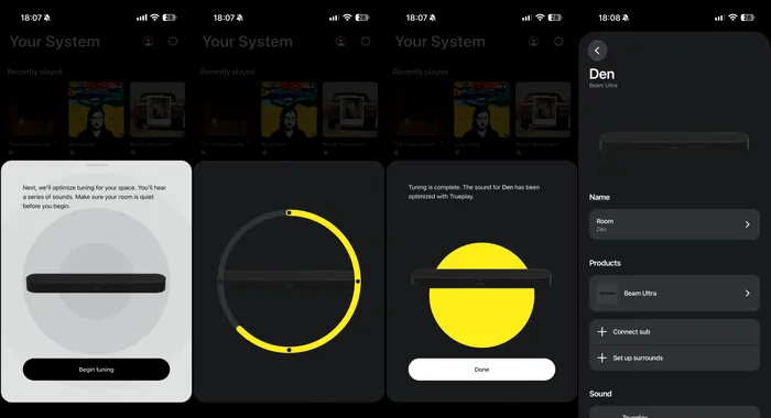 Sonos Beam Ultra - configurarea Trueplay