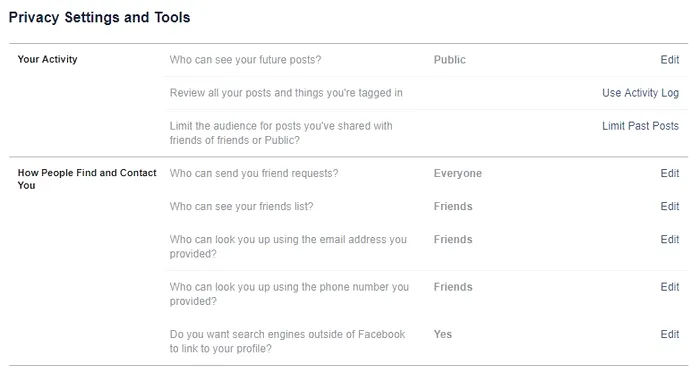 facebook setări confidențialitate