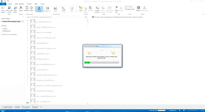 Outlook Import contacts Gmail