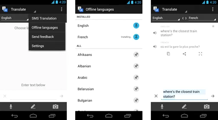 Google translate android offline