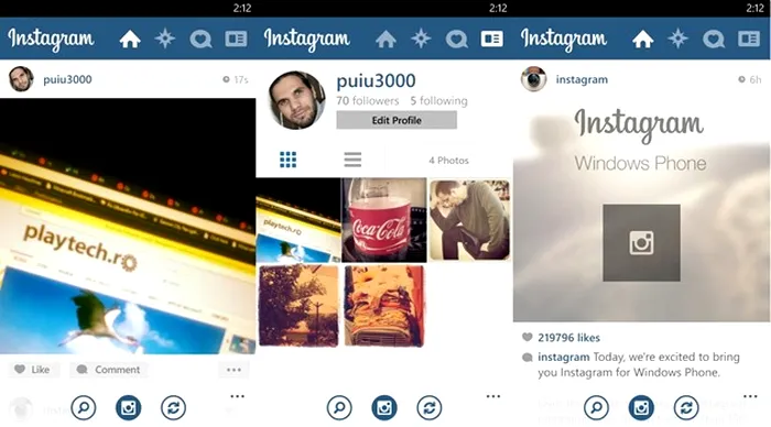 Instagram Microsoft Windows Phone WP8