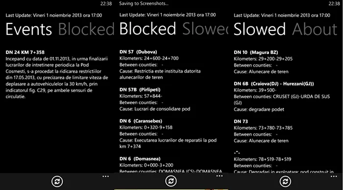 Romanian Roads Microsoft Windows Phone 8 app