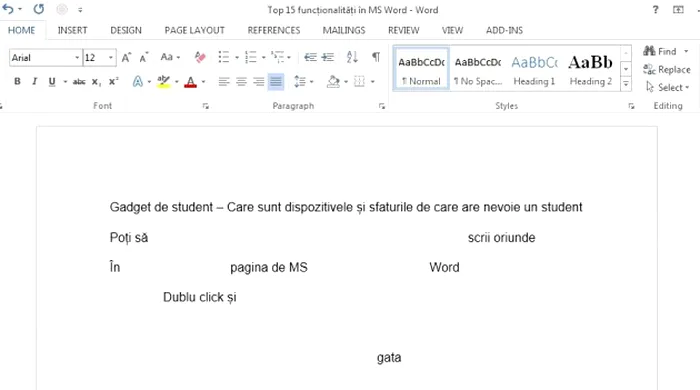 msword scrii oriunde