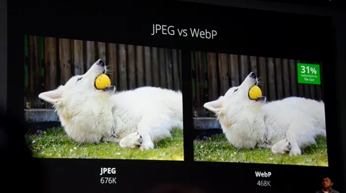 Google Webp image format online youtube compresie