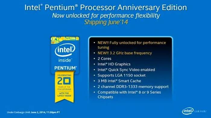 Intel Pentrium G3258 Anniversary Edition
