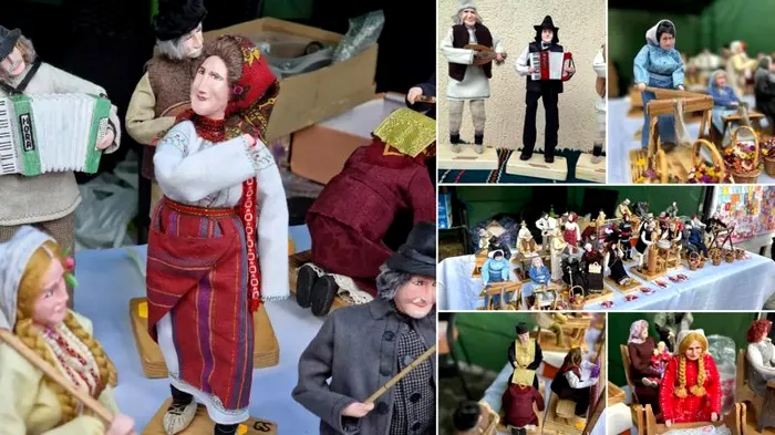 Păpușile realizate de meșterii populari Georgeta și Dumitru Silion 