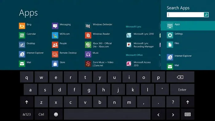 microsoft windows 8 touch keyboard mouse